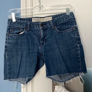 Low rise cutoff dark wash jeans